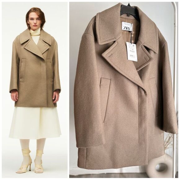 ZARA COCOON 97% WOOL COAT LIMITED EDITION - Picture 1 of 6